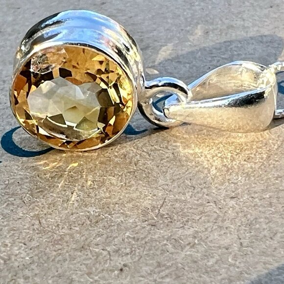 Sundance $148 NEW CITRINE NOVEMBER BIRTHDAY Sterling Silver Pendant 18" Necklace - Picture 2 of 11